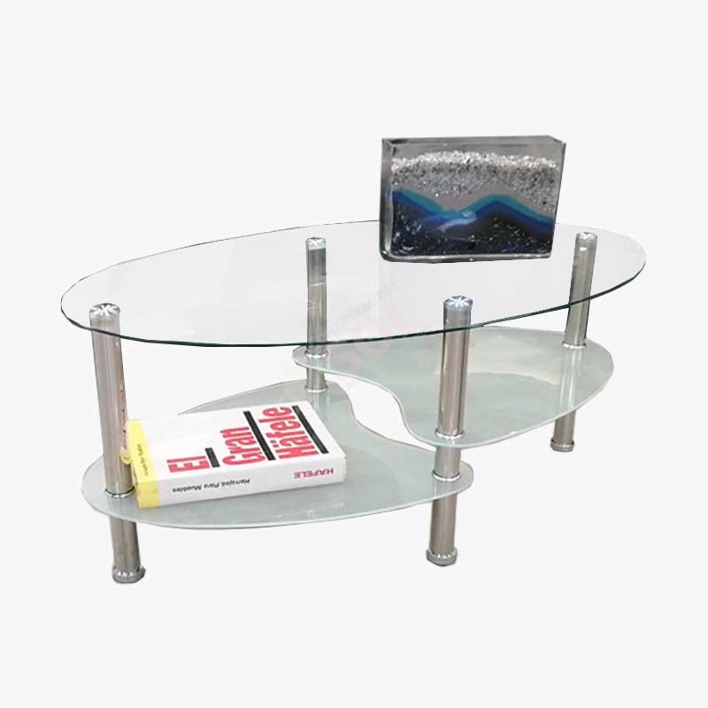 mesa de centro en cristal