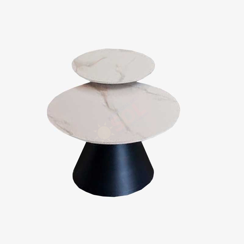 mesa de centro blanco con negro