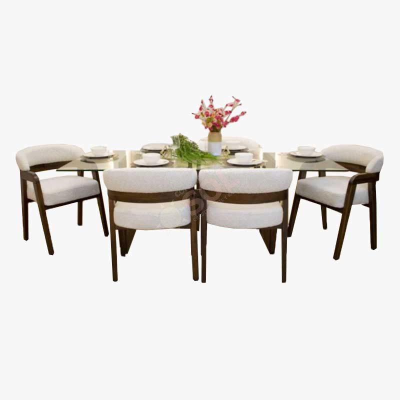 comedor moderno con tope en cristal