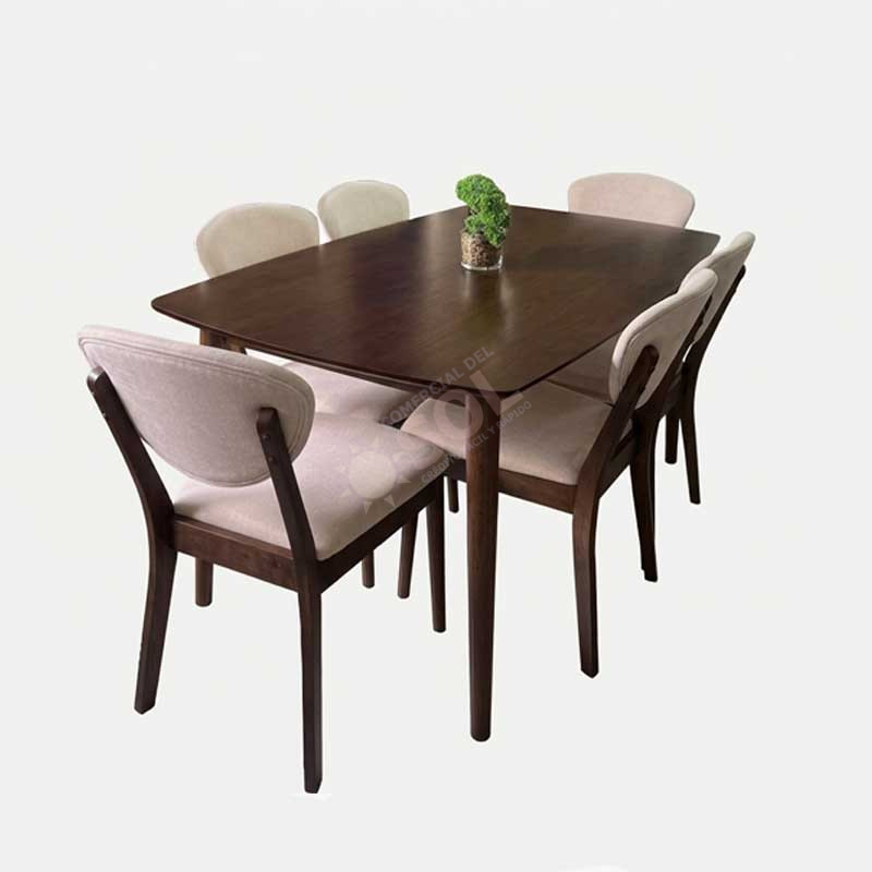 juego de comedor tope en madera y 4 patas